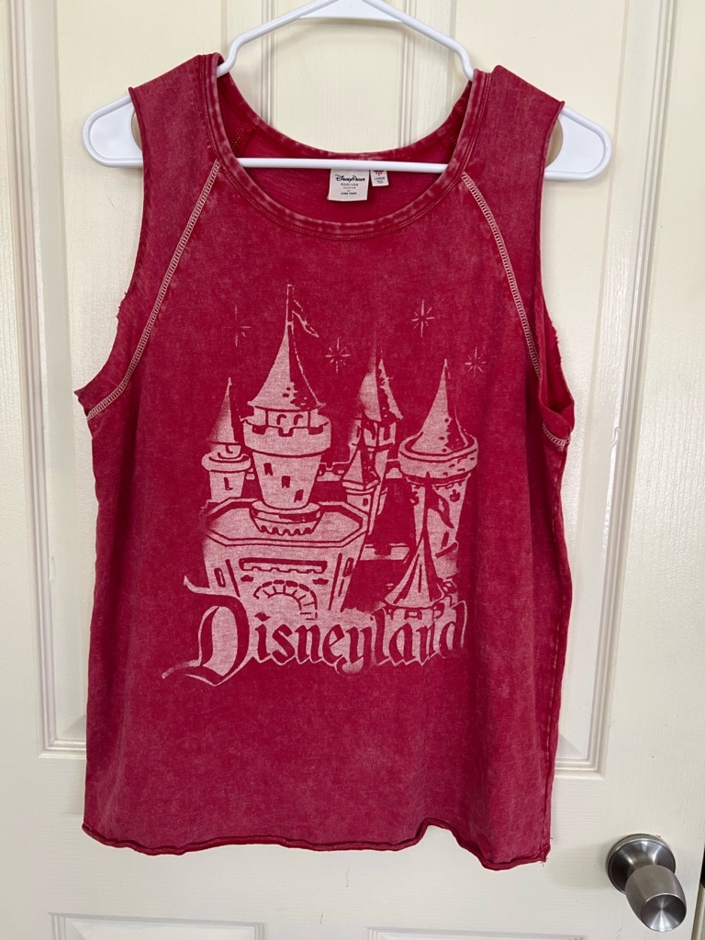 Disney Parks Junk Food Disneyland Castle Tank Top | Vintage Wash Red | Size L
